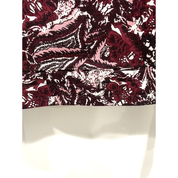 JOIE Burgundy Cropped Floral Red Black‎ White Sweatshirt SZ M - Picture 4 of 5